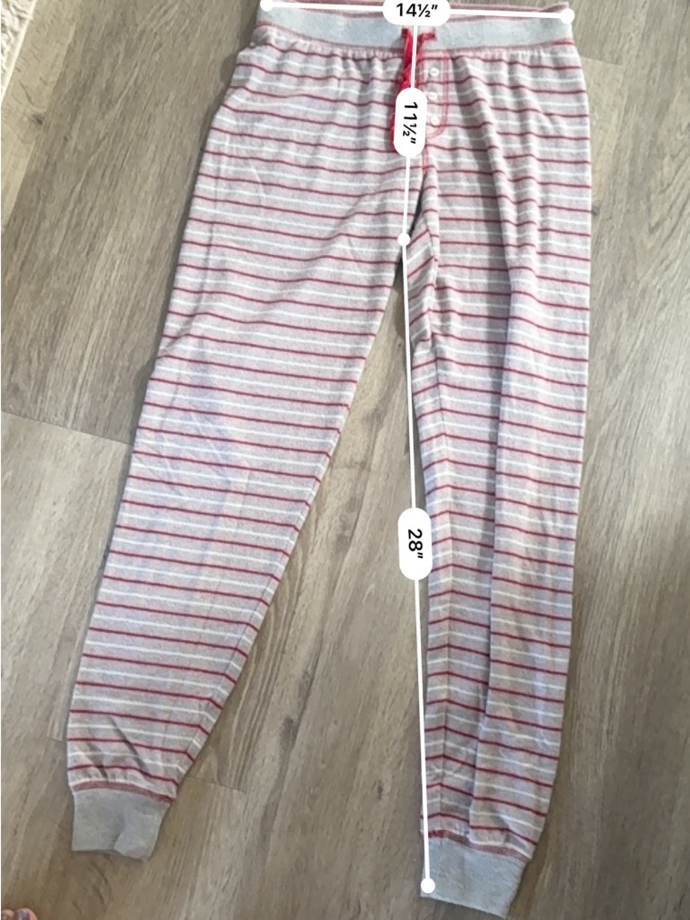 PJ Salvage Gray and Red Striped Women’s Pajama Set - Picture 4 of 8